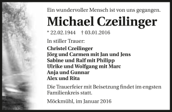 Traueranzeige von Michael Czeilinger 