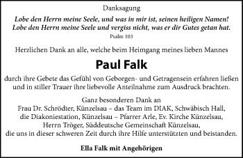 Traueranzeige von Paul Falk 