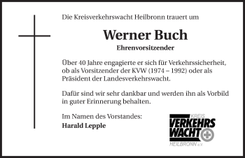 Traueranzeige von Werner Buch 