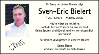 Traueranzeige von Sven-Eric Bielert 