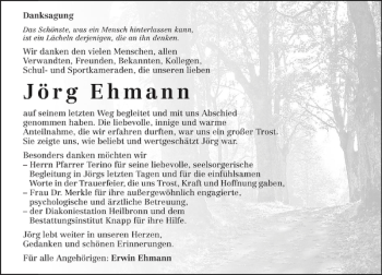 Traueranzeige von Jörg Ehmann 