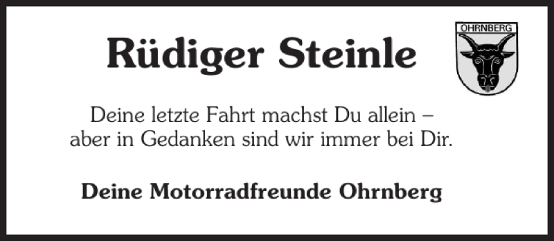  Traueranzeige für Rüdiger Steinle vom 07.12.2011 aus 