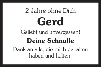 Traueranzeige von Gerd Gerd 