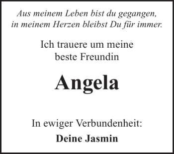 Traueranzeige von Angela Angela 