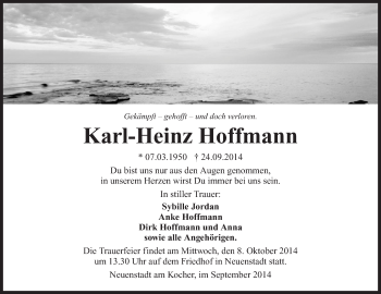 Traueranzeige von Karl-Heinz Hoffmann 