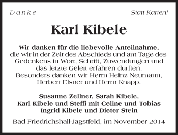 Traueranzeige von Karl Kiebele 