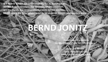 Traueranzeige von Bernd Jonitz 