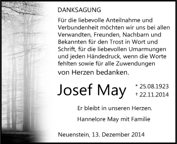 Traueranzeige von Josef May 