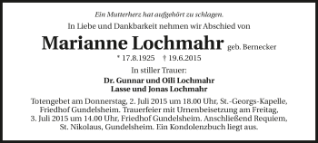 Traueranzeige von Marianne Lochmahr 