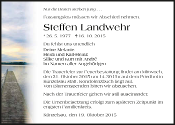 Traueranzeige von Steffen Landwehr 