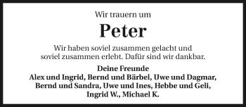 Traueranzeige von Peter Mertens 