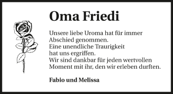 Traueranzeige von Friedhilde Schulz 