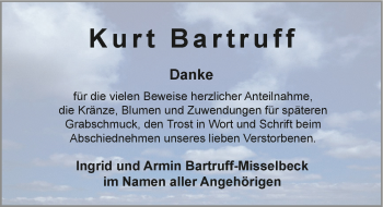 Traueranzeige von Kurt Bartruff