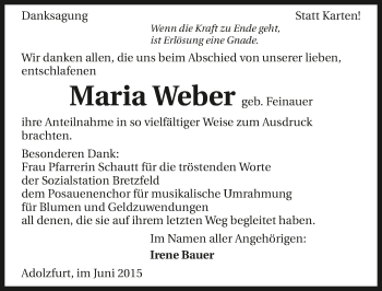 Traueranzeige von Maria Weber 