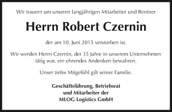 Traueranzeige von Robert Czernin 