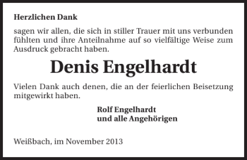 Traueranzeige von Denis Engelhardt 