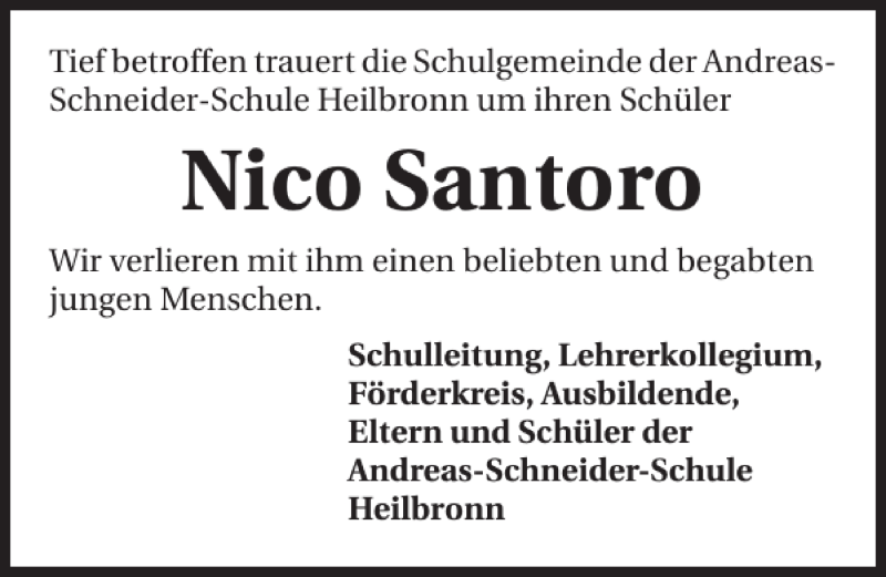  Traueranzeige für Nico Santoro vom 11.01.2014 aus 