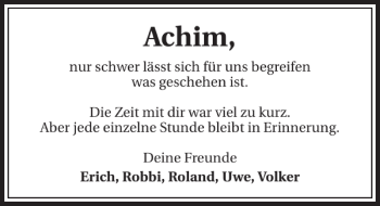 Traueranzeige von Achim Achim 