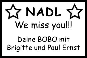 Traueranzeige von Nadl Nadl 