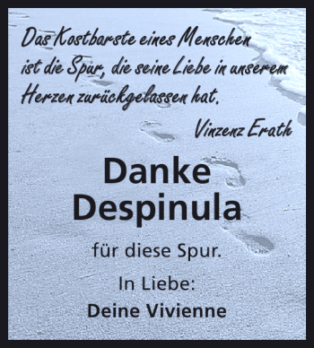 Traueranzeige von Danke Despinula 