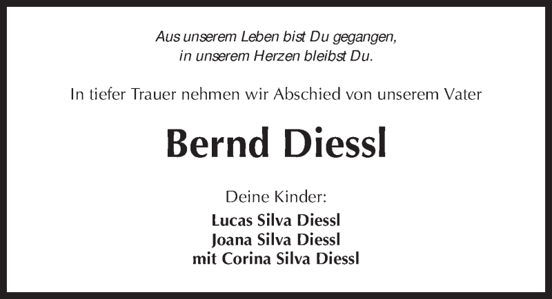  Traueranzeige für Bernd Diessl vom 20.02.2015 aus 