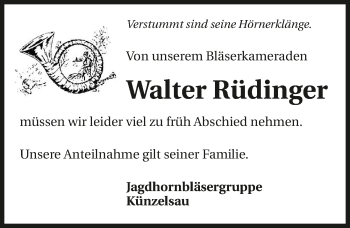 Traueranzeige von Walter Rüdinger 