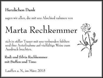 Traueranzeige von Marta Rechkemmer 