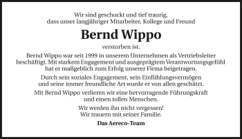 Traueranzeige von Bernd Wippo 