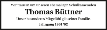 Traueranzeige von Thomas Büttner 