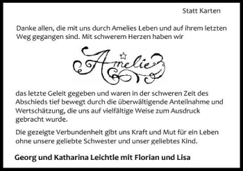 Traueranzeige von Amelie Leichtle 