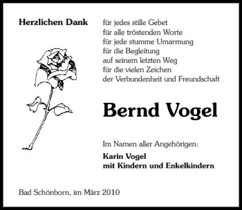 Traueranzeige von Bernd Vogel 