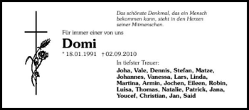 Traueranzeige von Domi Domi 