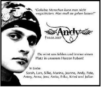 Traueranzeige von Andy Andy 