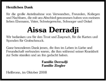 Traueranzeige von Aissa Derradji 