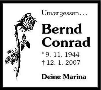 Traueranzeige von Bernd Conrad 