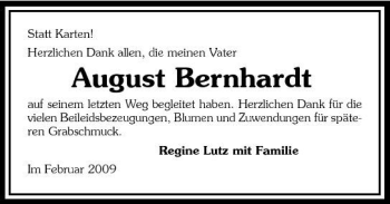 Traueranzeige von August Bernhardt 