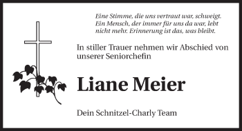 Traueranzeige von Liane Meier 