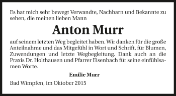 Traueranzeige von Anton Murr 