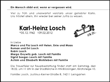 Traueranzeige von Karl-Heinz Losch 