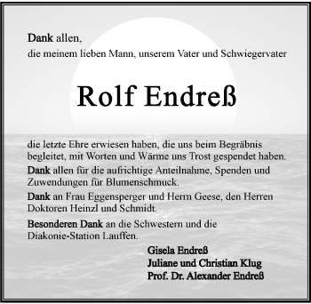 Traueranzeige von Rolf Endreß 