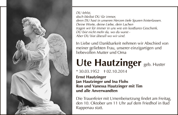 Traueranzeige von Ute Hautzinger 