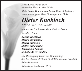 Traueranzeige von Dieter Knobloch 