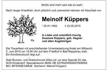 Traueranzeige von Meinolf Küppers 