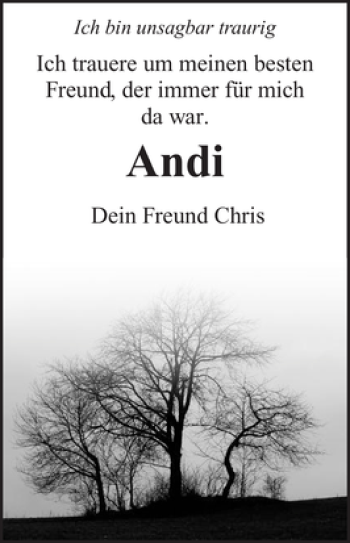 Traueranzeige von Andi Andi 