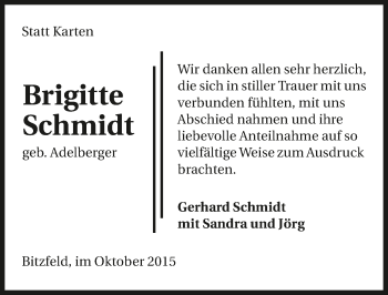 Traueranzeige von Brigitte Schmidt 