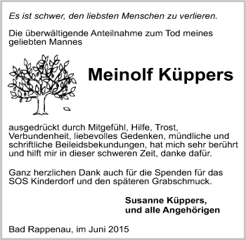 Traueranzeige von Meinolf Küppers 