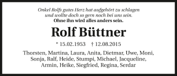 Traueranzeige von Rolf Büttner 