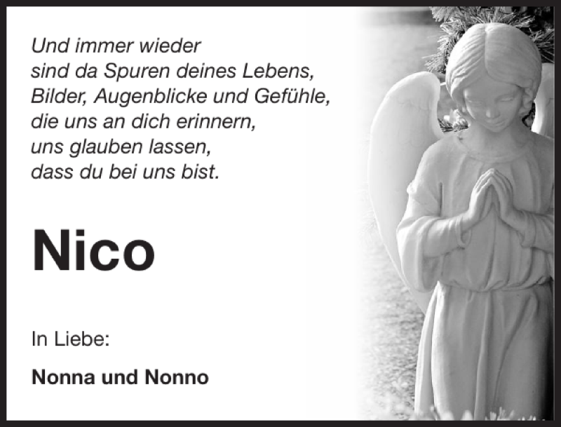  Traueranzeige für Nico (Oma) Santoro vom 11.01.2014 aus 