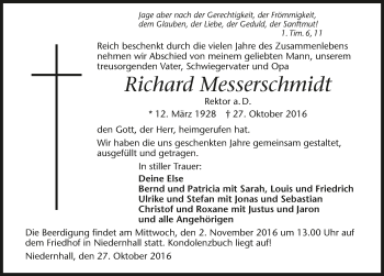 Traueranzeige von Richard Messerschmidt 