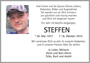 Traueranzeige von Steffen Landwehr 